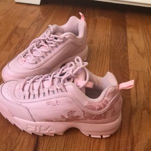 Cute Pink Filas With Rose Accent